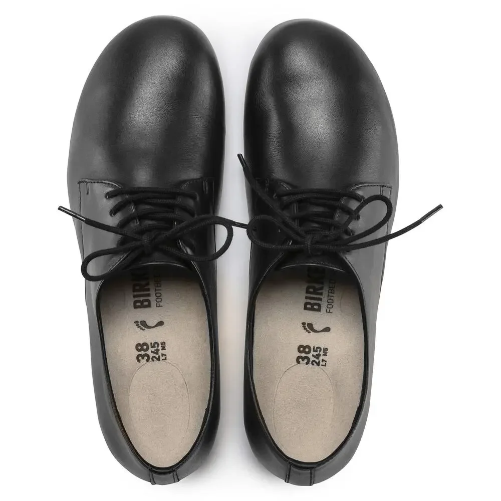 Birkenstock Black Landshut Real Leather Wide / Normal Footbed Shoes Size 37 NWT